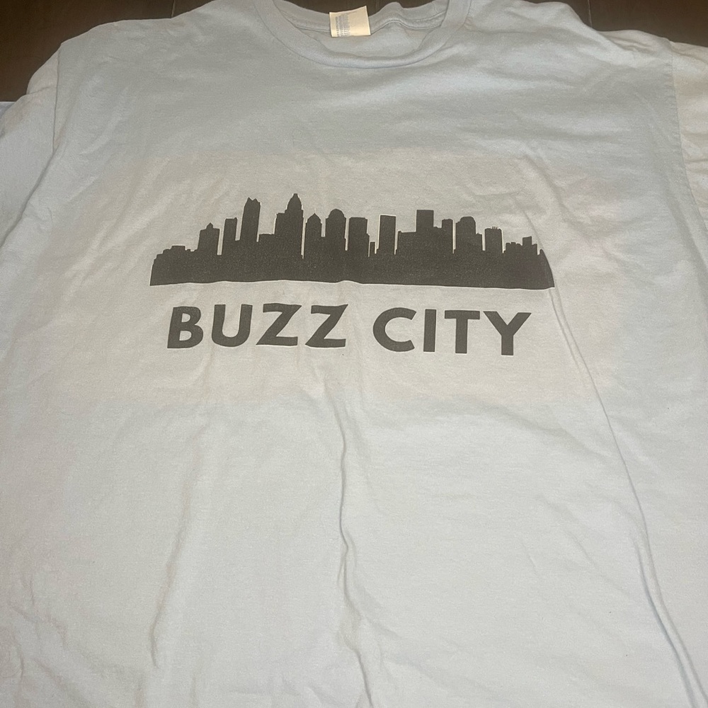 XL Charlotte hornets buzz city T shirt. Men’s XL, light blue.